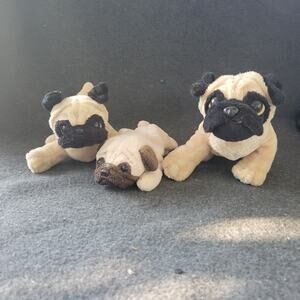 2 Ganz Webkins 1 Other Pug Puppy Dog Plush Stuffed Animal Soft Toy No Code